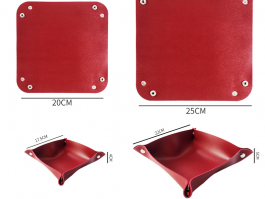 Foldable Dice Storage Tray for Living Room PU Four-Corner Dice Game Tray for Home Multi-Color Desktop Storage Tray
