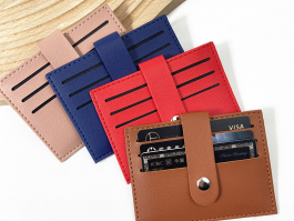 Seven card PU leather card holder